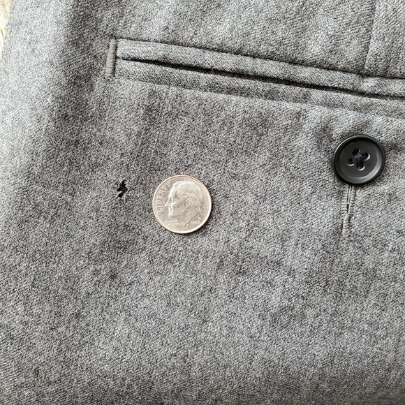 J Crew Mens Slim Bedford Wool Dress Pants Size 36 x 30 Gray Straight Leg - Picture 7 of 8